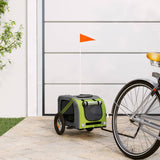 VidaXL remorque vélo pour chien tissu oxford et fer vert et gris