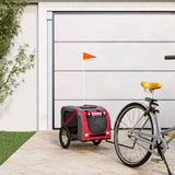 Vidaxl Dog Bike Trailer Oxford Tessuto e ferro rosso e grigio