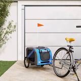 Vidaxl Dog Bike Trailer Oxford Fabric and Iron Blue and Grey