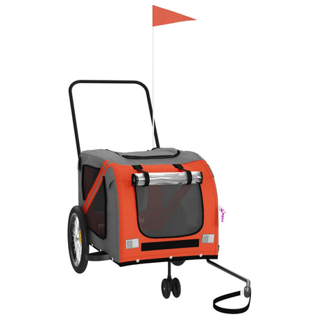 VidaXL remorque vélo pour chien tissu oxford et fer orange et gris