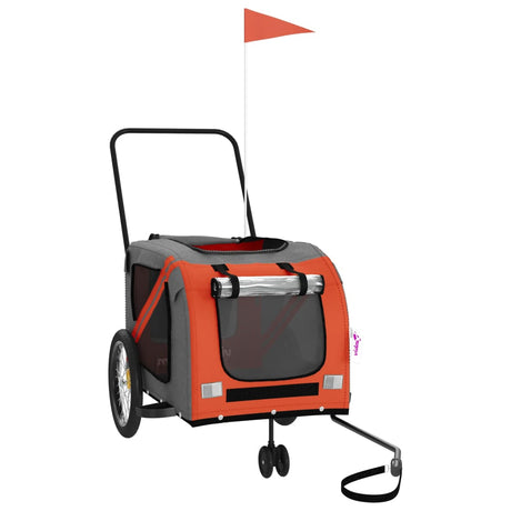 VidaXL remorque vélo pour chien tissu oxford et fer orange et gris