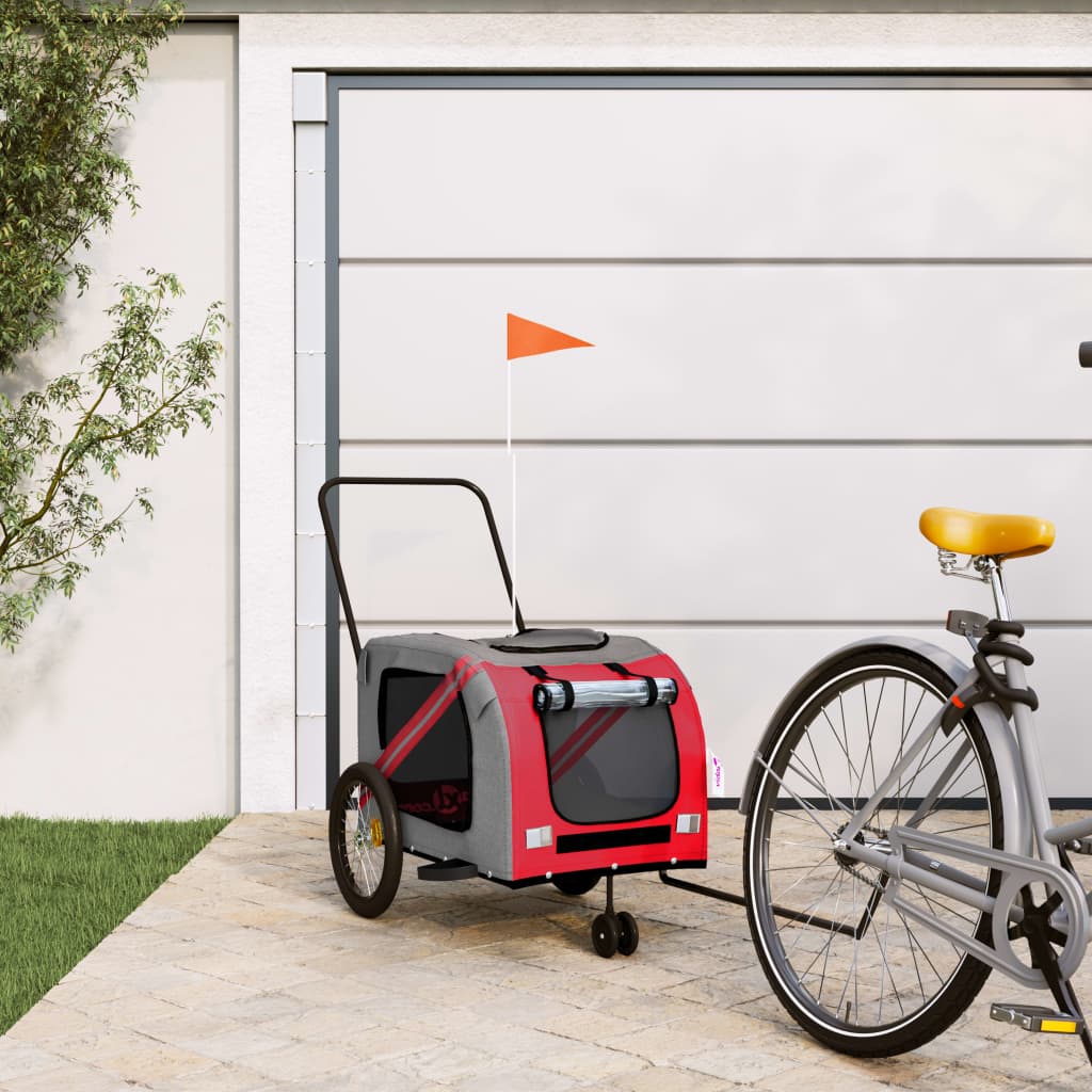 VidaXL remorque vélo pour chien tissu oxford et fer orange et gris