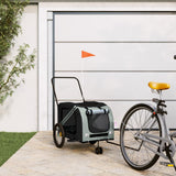 VidaXL remorque vélo pour chien tissu oxford et gris fer et noir