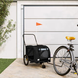 Vidaxl Dog Bike Trailer Oxford Fabric in Iron Black