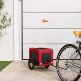 VidaXL remorque vélo pour chien tissu oxford et fer rouge et noir