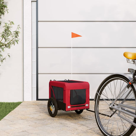 VidaXL remorque vélo pour chien tissu oxford et fer rouge et noir
