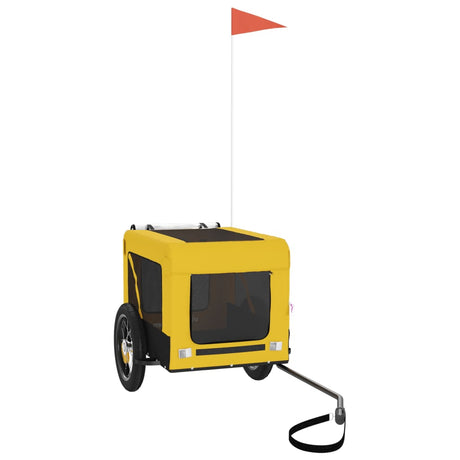 VidaXL remorque vélo pour chien tissu oxford et fer jaune et noir