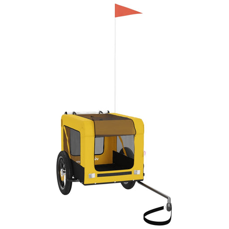 VidaXL remorque vélo pour chien tissu oxford et fer jaune et noir