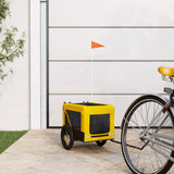 VidaXL remorque vélo pour chien tissu oxford et fer jaune et noir