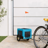VidaXL remorque vélo pour chien tissu oxford et fer bleu et noir