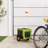 Vidaxl Dog Bike Trailer Oxford Tessuto e ferro verde e nero