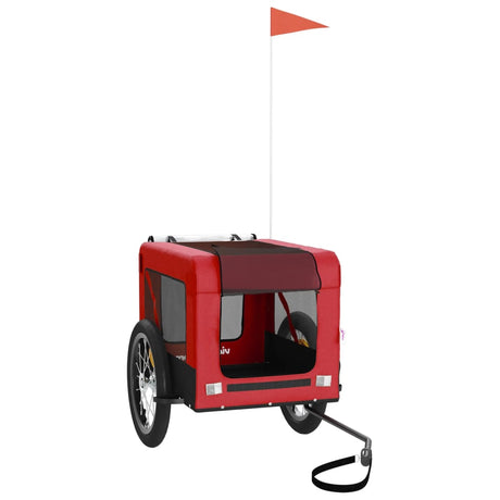 VidaXL remorque vélo pour chien tissu oxford et fer rouge et noir