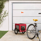 VidaXL remorque vélo pour chien tissu oxford et fer rouge et noir