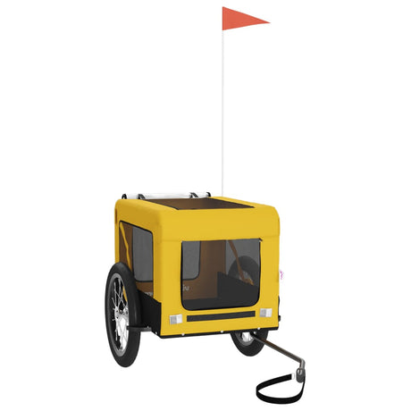 VidaXL remorque vélo pour chien tissu oxford et fer jaune et noir