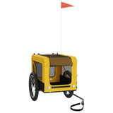 VidaXL remorque vélo pour chien tissu oxford et fer jaune et noir