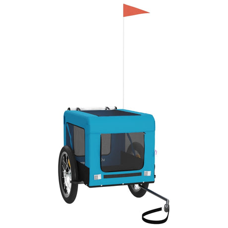 VidaXL remorque vélo pour chien tissu oxford et fer bleu et noir