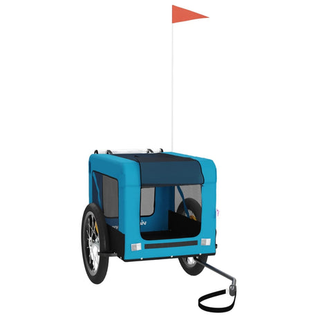 VidaXL remorque vélo pour chien tissu oxford et fer bleu et noir