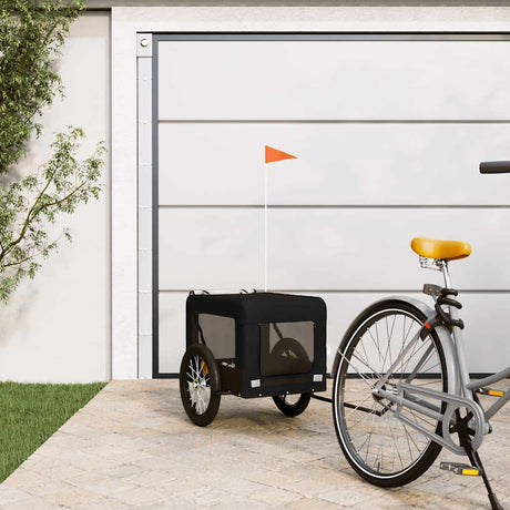 VidaXL remorque vélo pour chien tissu oxford et fer noir