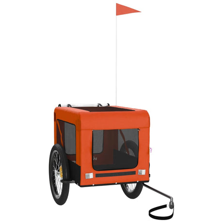 VidaXL remorque vélo pour chien tissu oxford et fer orange et noir