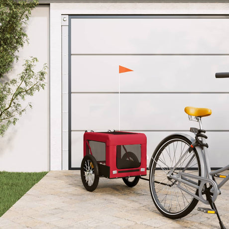 VidaXL remorque vélo pour chien tissu oxford et fer rouge et noir