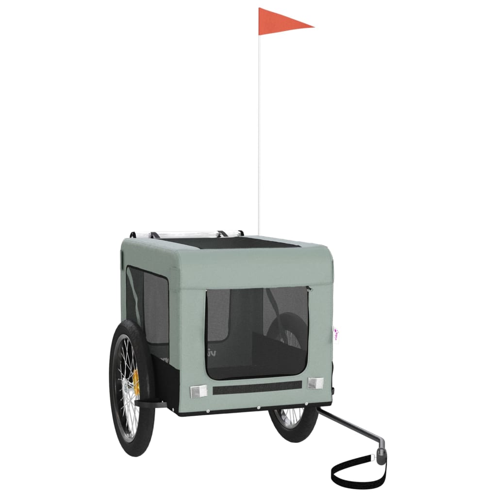 VidaXL remorque vélo pour chien tissu oxford et gris fer et noir