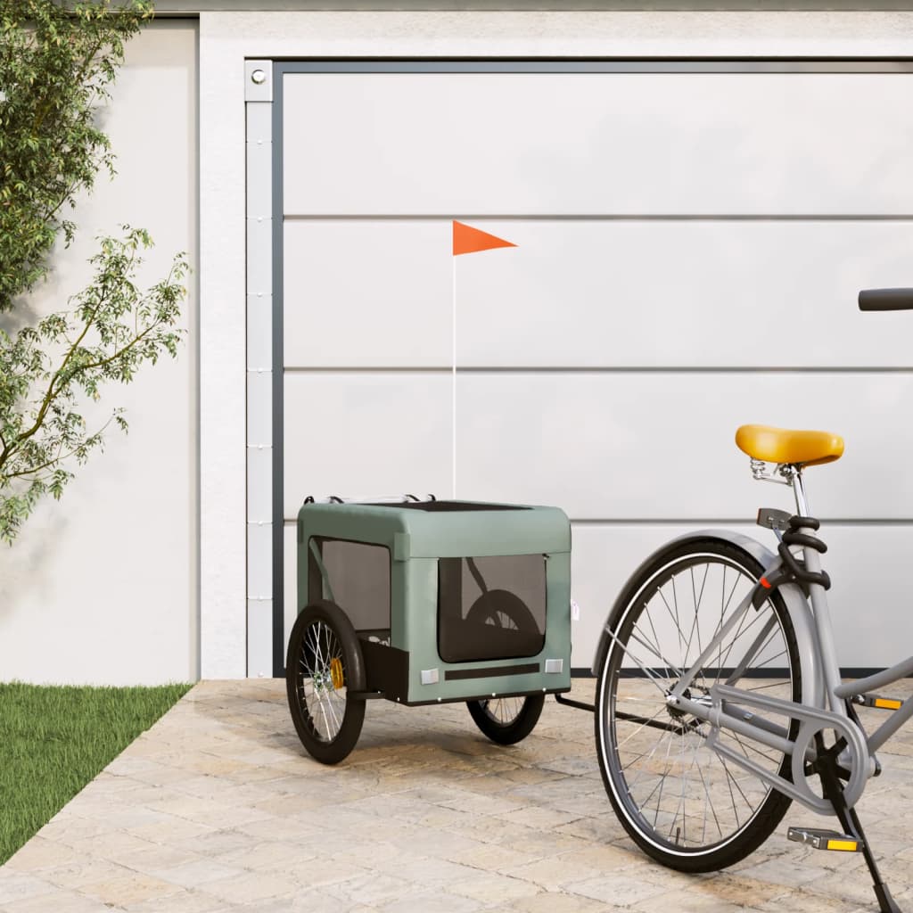 VidaXL remorque vélo pour chien tissu oxford et gris fer et noir
