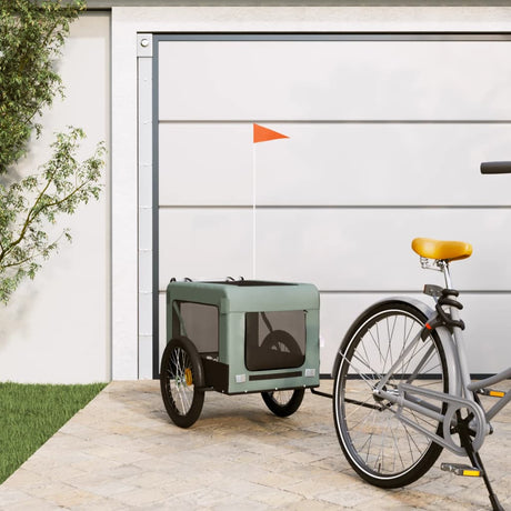 VidaXL remorque vélo pour chien tissu oxford et gris fer et noir