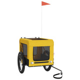 VidaXL remorque vélo pour chien tissu oxford et fer jaune et noir