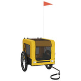 VidaXL remorque vélo pour chien tissu oxford et fer jaune et noir