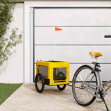 VidaXL remorque vélo pour chien tissu oxford et fer jaune et noir