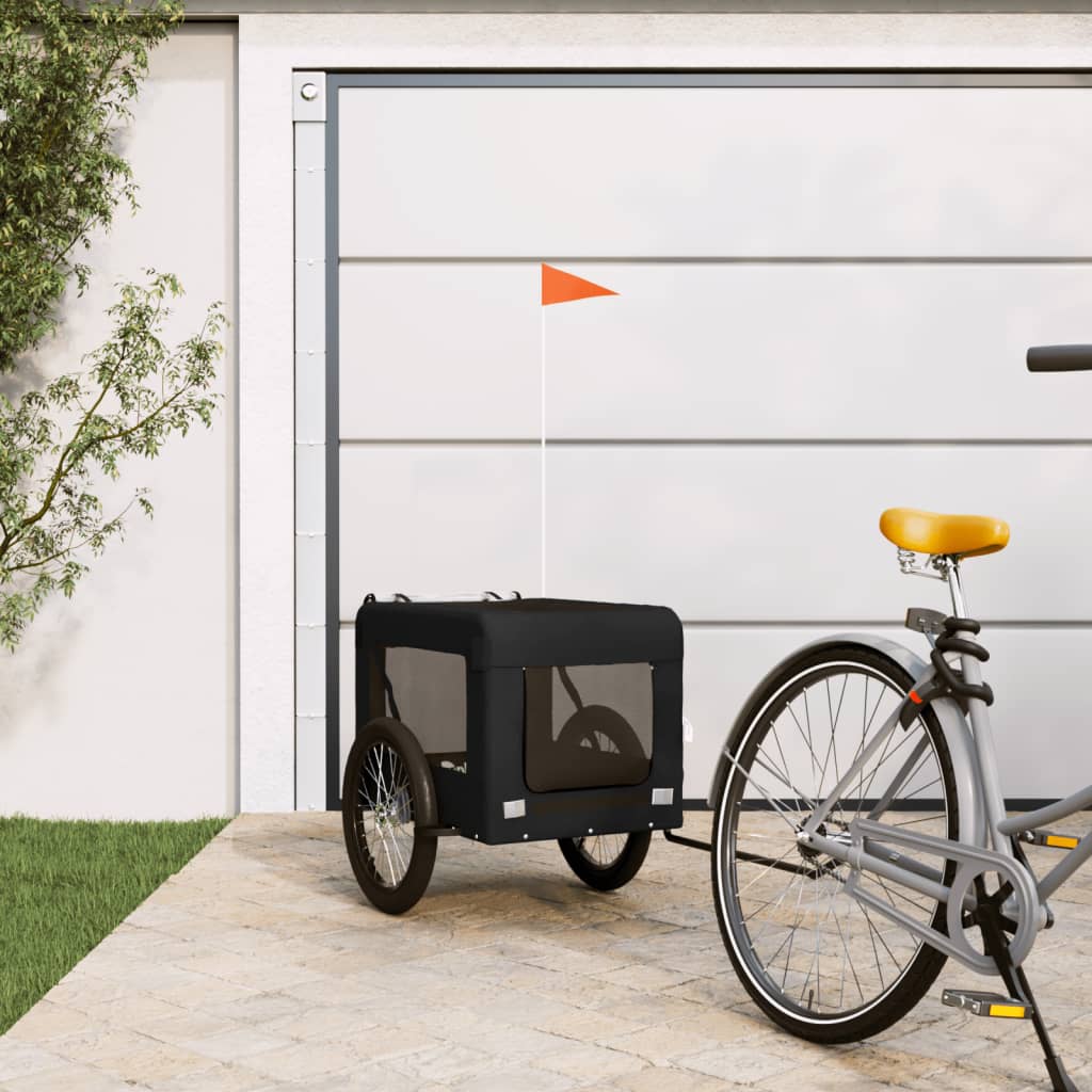 Vidaxl Dog Bike Trailer Oxford Fabric und Eisenschwarz