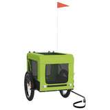 Vidaxl Dog Bike Trailer Oxford Fabric oraz żelaza zielona i czarna