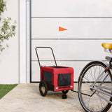 Vidaxl Dog Bike Trailer Oxford Fabric et Fer Rouge et noir