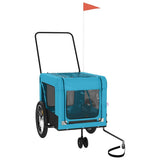 VidaXL remorque vélo pour chien tissu oxford et fer bleu et noir