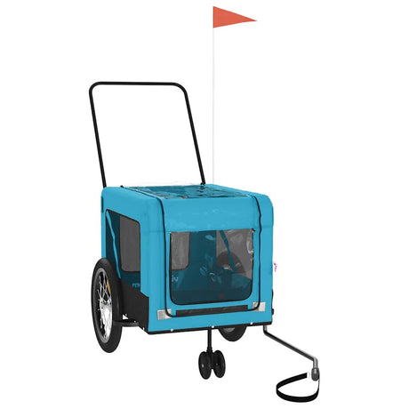 VidaXL remorque vélo pour chien tissu oxford et fer bleu et noir