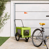 VidaXL remorque vélo pour chien tissu oxford et fer vert et noir
