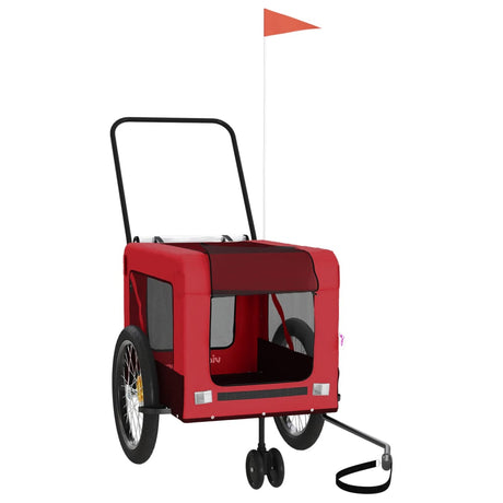 VidaXL remorque vélo pour chien tissu oxford et fer rouge et noir