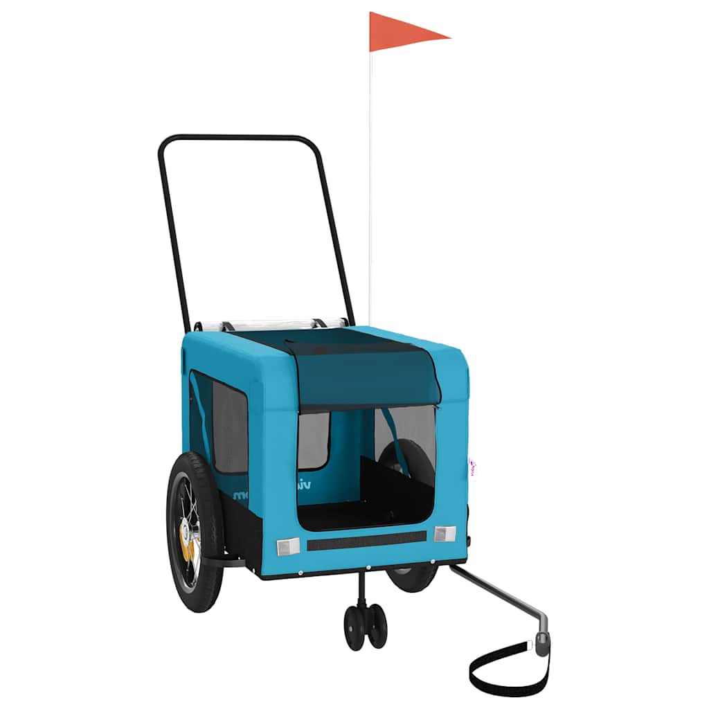 VidaXL remorque vélo pour chien tissu oxford et fer bleu et noir