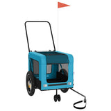 VidaXL remorque vélo pour chien tissu oxford et fer bleu et noir