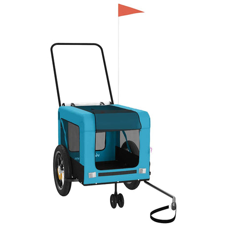 VidaXL remorque vélo pour chien tissu oxford et fer bleu et noir