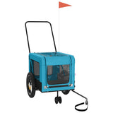 VidaXL remorque vélo pour chien tissu oxford et fer bleu et noir