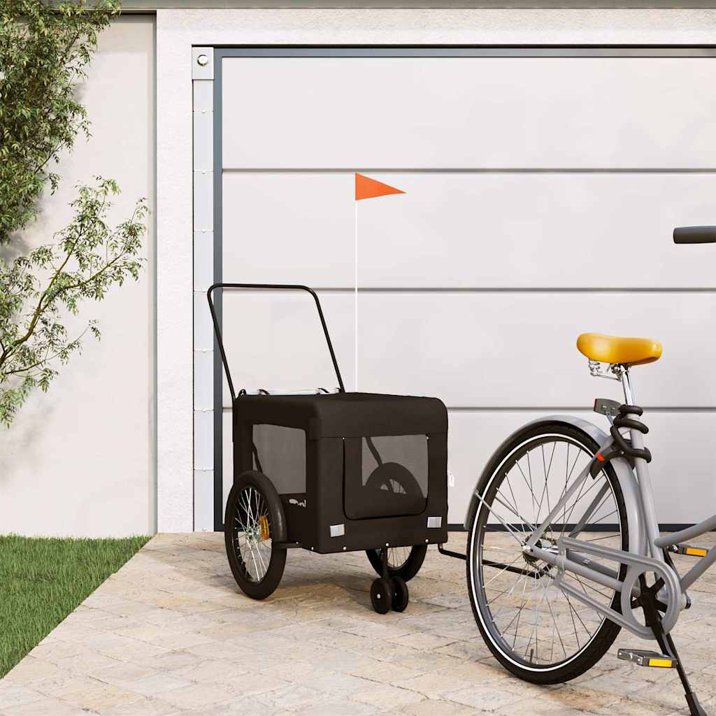 VidaXL remorque vélo pour chien tissu oxford et fer noir