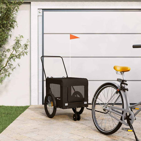 VidaXL remorque vélo pour chien tissu oxford et fer noir