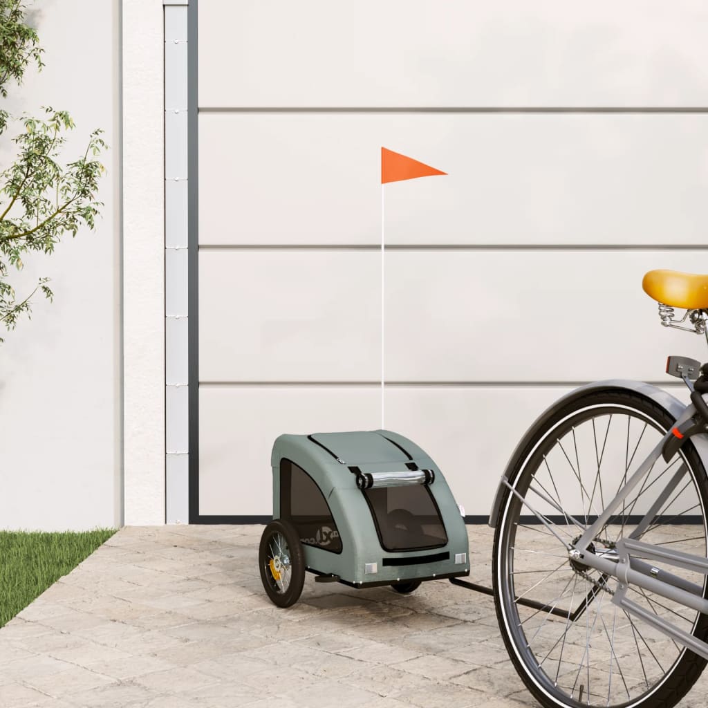 VidaXL remorque vélo pour chien tissu oxford et gris fer
