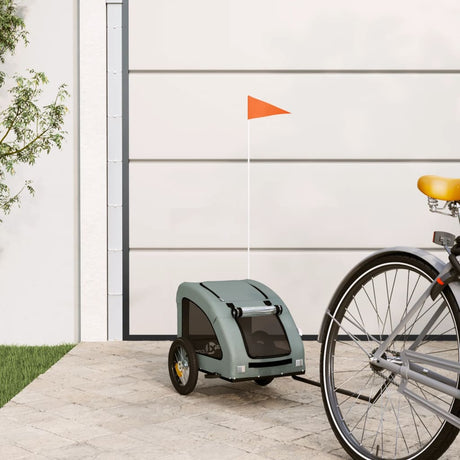 VidaXL remorque vélo pour chien tissu oxford et gris fer