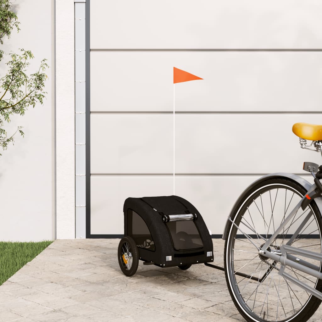 VidaXL remorque vélo pour chien tissu oxford et fer noir