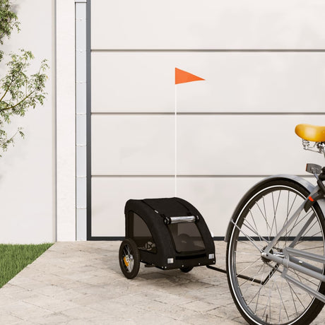 VidaXL remorque vélo pour chien tissu oxford et fer noir