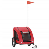 Vidaxl Dog Bike Trailer Oxford Fabric et Rouge en fer