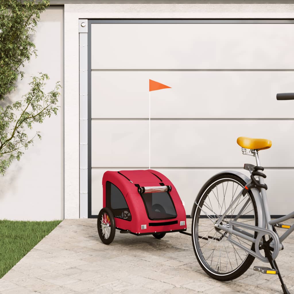 Vidaxl Dog Bike Trailer Tessuto Oxford e Red di ferro