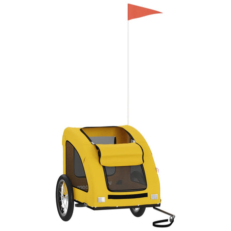 VidaXL remorque vélo pour chien tissu oxford et jaune fer